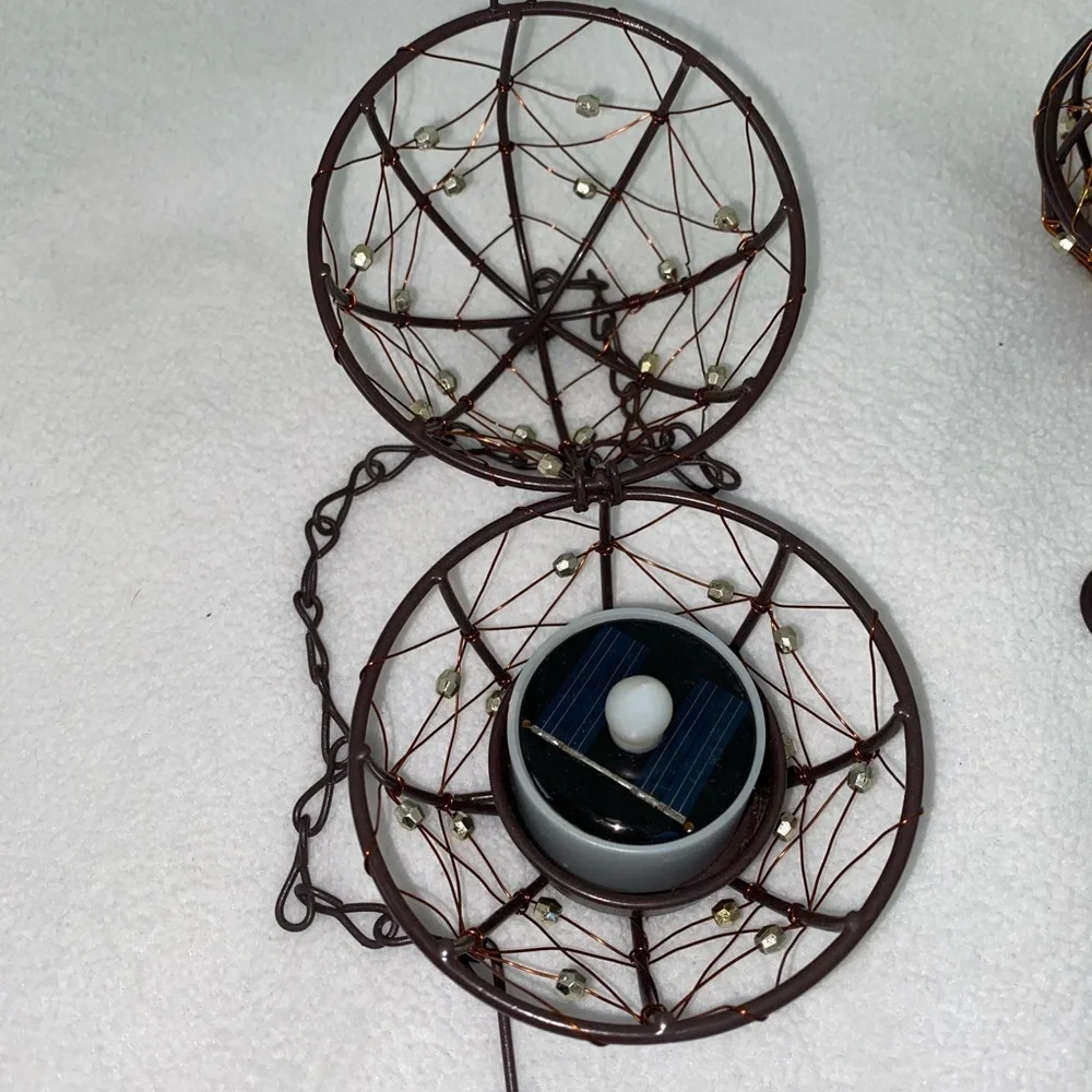 Copper Hanging Lantern with LED Candle